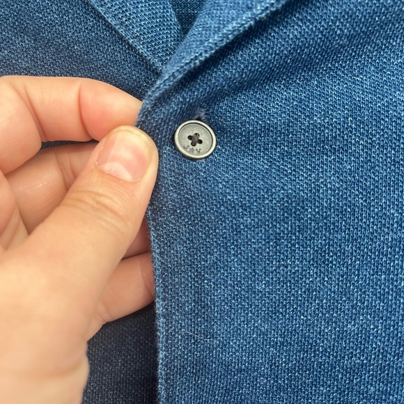 John Varvatos Collection Mens Lawrence Vintage Wash Camp Shirt Pacific Blue Sz M - Picture 4 of 7